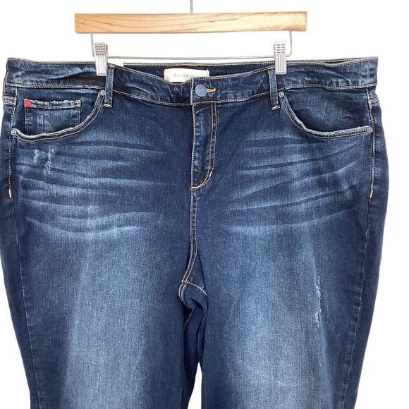 Slink NWT  Jeans Curvy Fit Size 24 Stretch Denim Plus Karina Style NEW Dark Deni - Picture 4 of 10